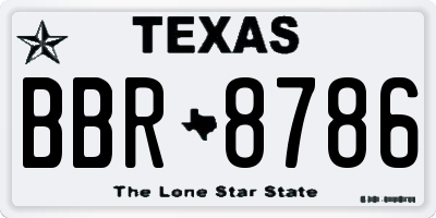 TX license plate BBR8786