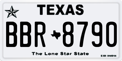 TX license plate BBR8790