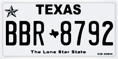 TX license plate BBR8792