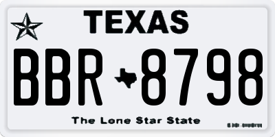 TX license plate BBR8798