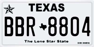TX license plate BBR8804