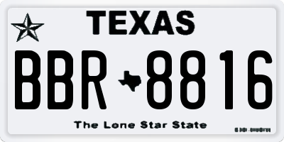 TX license plate BBR8816