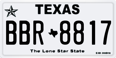 TX license plate BBR8817