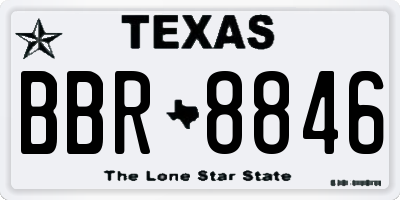 TX license plate BBR8846