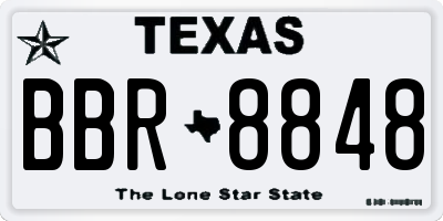 TX license plate BBR8848