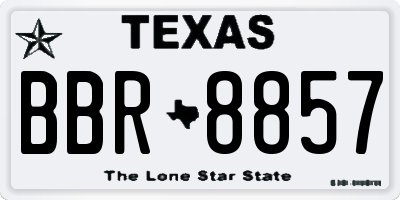 TX license plate BBR8857