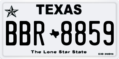TX license plate BBR8859