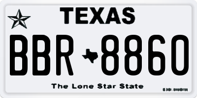 TX license plate BBR8860