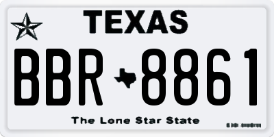 TX license plate BBR8861