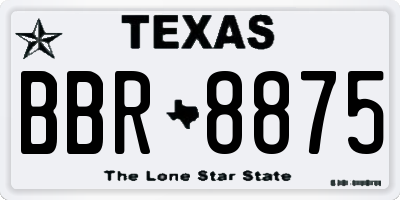 TX license plate BBR8875