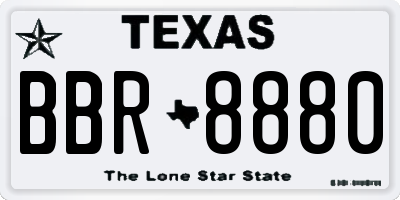 TX license plate BBR8880