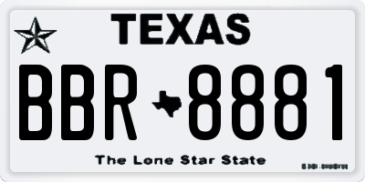 TX license plate BBR8881