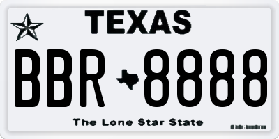 TX license plate BBR8888