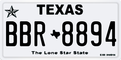 TX license plate BBR8894