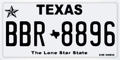 TX license plate BBR8896