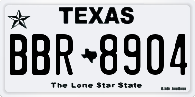 TX license plate BBR8904