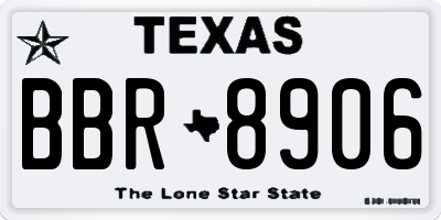 TX license plate BBR8906
