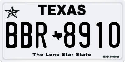 TX license plate BBR8910