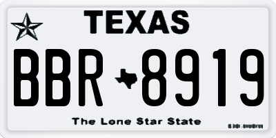 TX license plate BBR8919