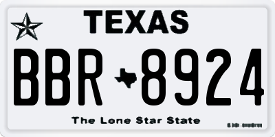 TX license plate BBR8924