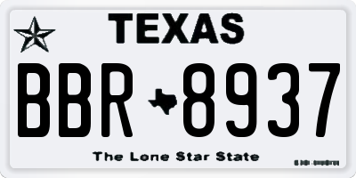 TX license plate BBR8937