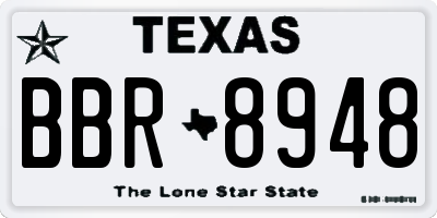 TX license plate BBR8948