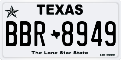 TX license plate BBR8949