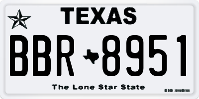 TX license plate BBR8951