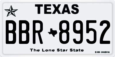 TX license plate BBR8952