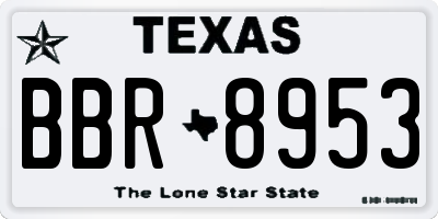 TX license plate BBR8953