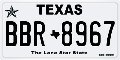 TX license plate BBR8967