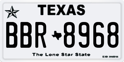TX license plate BBR8968