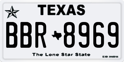 TX license plate BBR8969