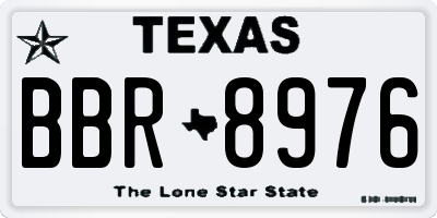 TX license plate BBR8976