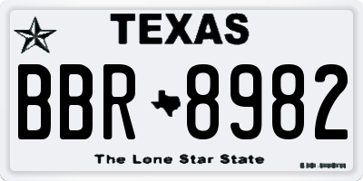 TX license plate BBR8982