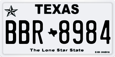 TX license plate BBR8984
