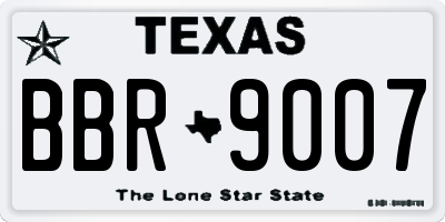 TX license plate BBR9007