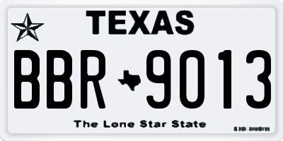 TX license plate BBR9013