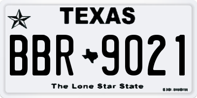 TX license plate BBR9021