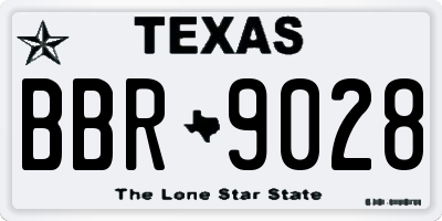 TX license plate BBR9028