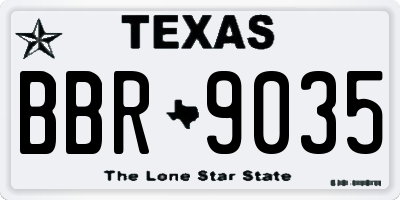 TX license plate BBR9035