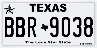TX license plate BBR9038