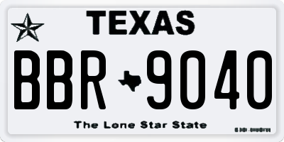 TX license plate BBR9040
