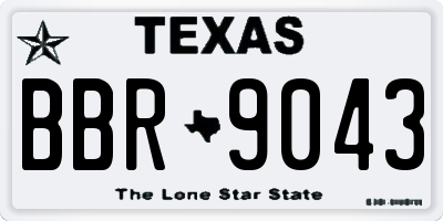 TX license plate BBR9043