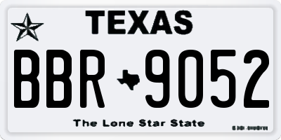 TX license plate BBR9052