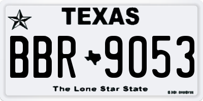 TX license plate BBR9053