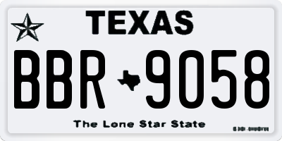 TX license plate BBR9058