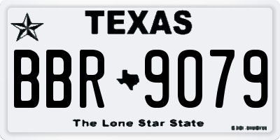 TX license plate BBR9079