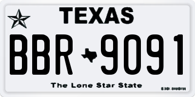 TX license plate BBR9091