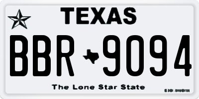 TX license plate BBR9094